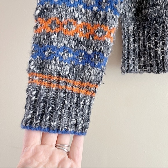 J.Crew Fair Isle Wool Blend Marled Crewneck Sweater in Grey & Multicolor Pop, Sm - Picture 8 of 9